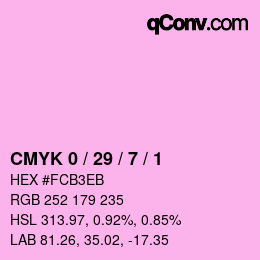 Color code: CMYK 0 / 29 / 7 / 1 | qconv.com