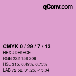 Color code: CMYK 0 / 29 / 7 / 13 | qconv.com