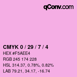 颜色代码: CMYK 0 / 29 / 7 / 4 | qconv.com