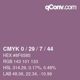 Color code: CMYK 0 / 29 / 7 / 44 | qconv.com