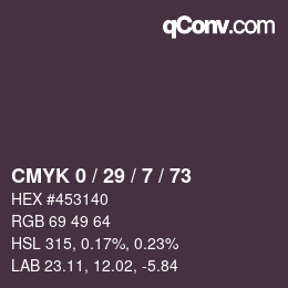 Color code: CMYK 0 / 29 / 7 / 73 | qconv.com