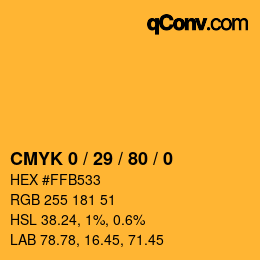 Color code: CMYK 0 / 29 / 80 / 0 | qconv.com