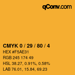 Color code: CMYK 0 / 29 / 80 / 4 | qconv.com