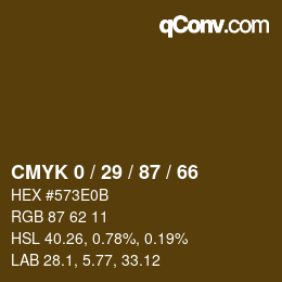 カラーコード: CMYK 0 / 29 / 87 / 66 | qconv.com