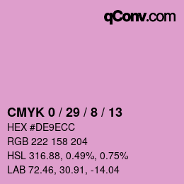 颜色代码: CMYK 0 / 29 / 8 / 13 | qconv.com