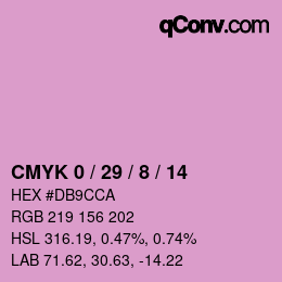 カラーコード: CMYK 0 / 29 / 8 / 14 | qconv.com