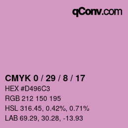 Color code: CMYK 0 / 29 / 8 / 17 | qconv.com