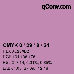 Color code: CMYK 0 / 29 / 8 / 24 | qconv.com