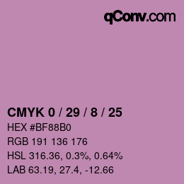 Color code: CMYK 0 / 29 / 8 / 25 | qconv.com