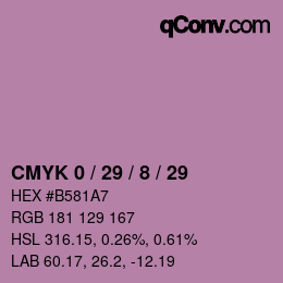 カラーコード: CMYK 0 / 29 / 8 / 29 | qconv.com