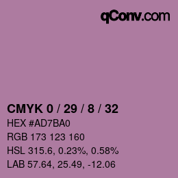 Color code: CMYK 0 / 29 / 8 / 32 | qconv.com