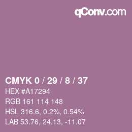 カラーコード: CMYK 0 / 29 / 8 / 37 | qconv.com