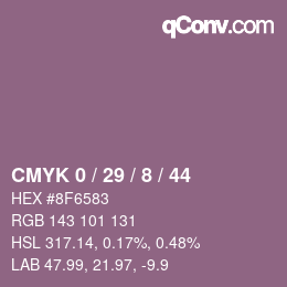 颜色代码: CMYK 0 / 29 / 8 / 44 | qconv.com