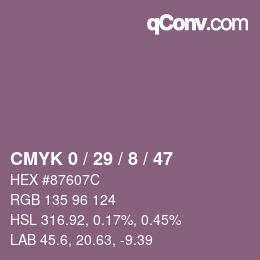 Color code: CMYK 0 / 29 / 8 / 47 | qconv.com