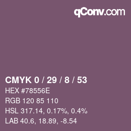 颜色代码: CMYK 0 / 29 / 8 / 53 | qconv.com