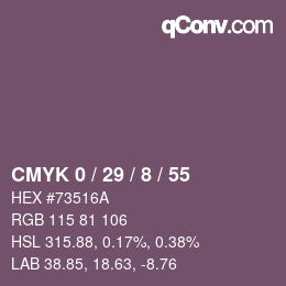 颜色代码: CMYK 0 / 29 / 8 / 55 | qconv.com