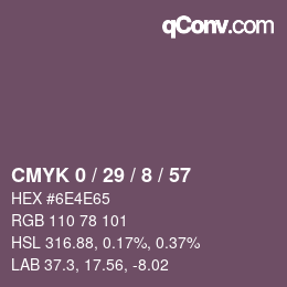 カラーコード: CMYK 0 / 29 / 8 / 57 | qconv.com