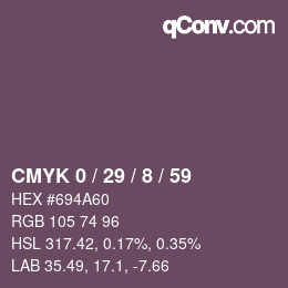 Color code: CMYK 0 / 29 / 8 / 59 | qconv.com