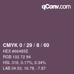 Color code: CMYK 0 / 29 / 8 / 60 | qconv.com