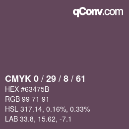 カラーコード: CMYK 0 / 29 / 8 / 61 | qconv.com