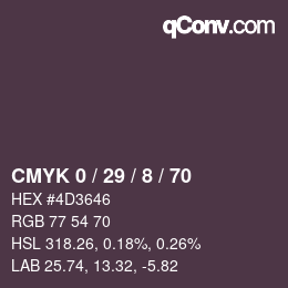 颜色代码: CMYK 0 / 29 / 8 / 70 | qconv.com