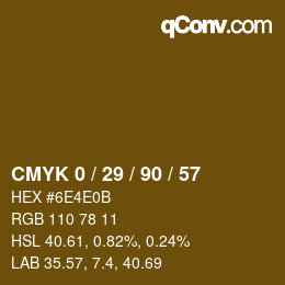 Farbcode: CMYK 0 / 29 / 90 / 57 | qconv.com
