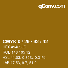 Color code: CMYK 0 / 29 / 92 / 42 | qconv.com