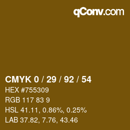 Color code: CMYK 0 / 29 / 92 / 54 | qconv.com