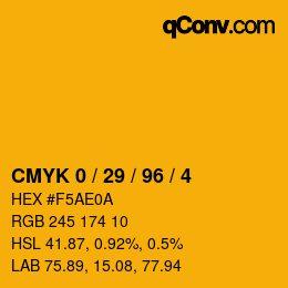 Color code: CMYK 0 / 29 / 96 / 4 | qconv.com
