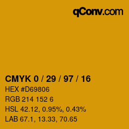 Código de color: CMYK 0 / 29 / 97 / 16 | qconv.com