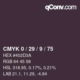 Color code: CMYK 0 / 29 / 9 / 75 | qconv.com