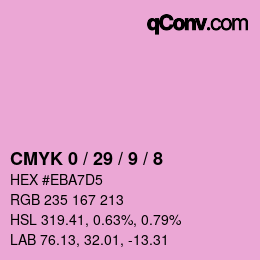 颜色代码: CMYK 0 / 29 / 9 / 8 | qconv.com