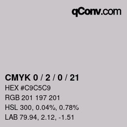 カラーコード: CMYK 0 / 2 / 0 / 21 | qconv.com