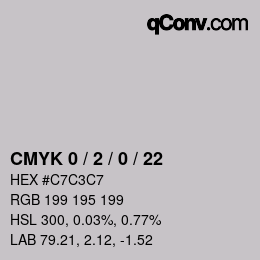 カラーコード: CMYK 0 / 2 / 0 / 22 | qconv.com