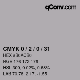 Color code: CMYK 0 / 2 / 0 / 31 | qconv.com