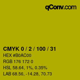 Color code: CMYK 0 / 2 / 100 / 31 | qconv.com