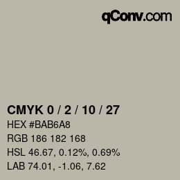 颜色代码: CMYK 0 / 2 / 10 / 27 | qconv.com