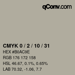 颜色代码: CMYK 0 / 2 / 10 / 31 | qconv.com