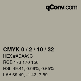 カラーコード: CMYK 0 / 2 / 10 / 32 | qconv.com