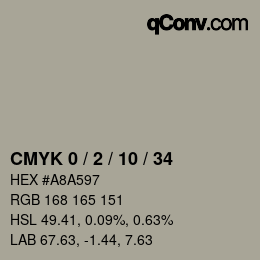 颜色代码: CMYK 0 / 2 / 10 / 34 | qconv.com