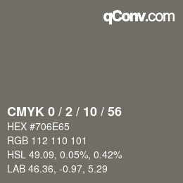 Color code: CMYK 0 / 2 / 10 / 56 | qconv.com