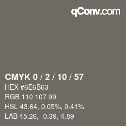 颜色代码: CMYK 0 / 2 / 10 / 57 | qconv.com