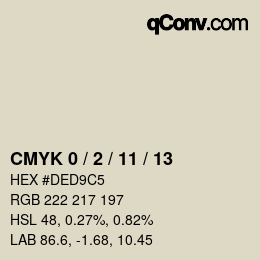 カラーコード: CMYK 0 / 2 / 11 / 13 | qconv.com