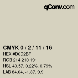 カラーコード: CMYK 0 / 2 / 11 / 16 | qconv.com
