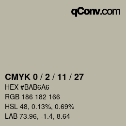 カラーコード: CMYK 0 / 2 / 11 / 27 | qconv.com