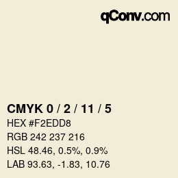 カラーコード: CMYK 0 / 2 / 11 / 5 | qconv.com