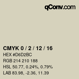 颜色代码: CMYK 0 / 2 / 12 / 16 | qconv.com