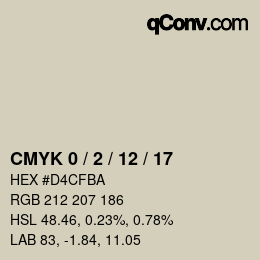 颜色代码: CMYK 0 / 2 / 12 / 17 | qconv.com