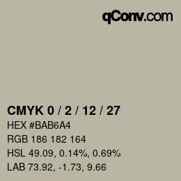 カラーコード: CMYK 0 / 2 / 12 / 27 | qconv.com
