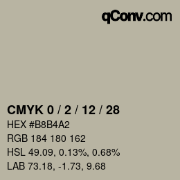 カラーコード: CMYK 0 / 2 / 12 / 28 | qconv.com